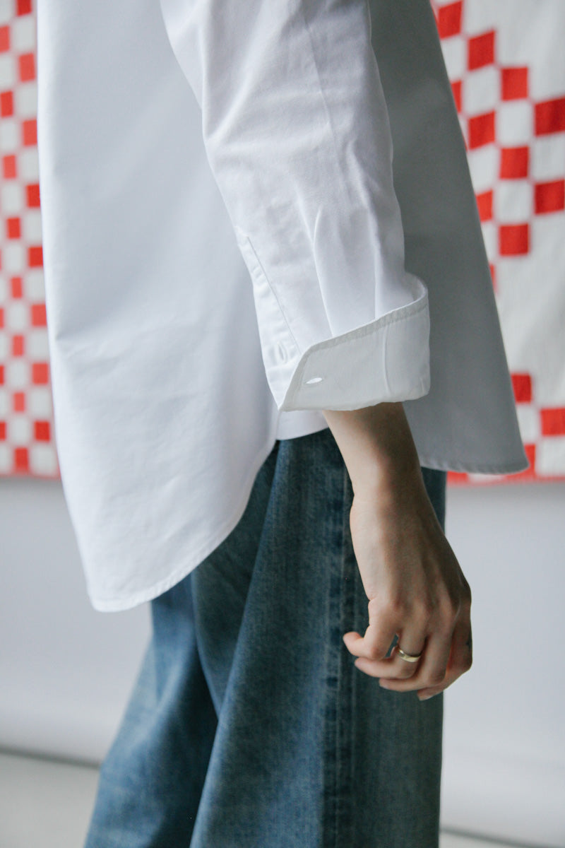 Gallery images of the Women's White Oxford Button Down Shirt