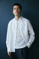 main Men's White Oxford Button Down Shirt