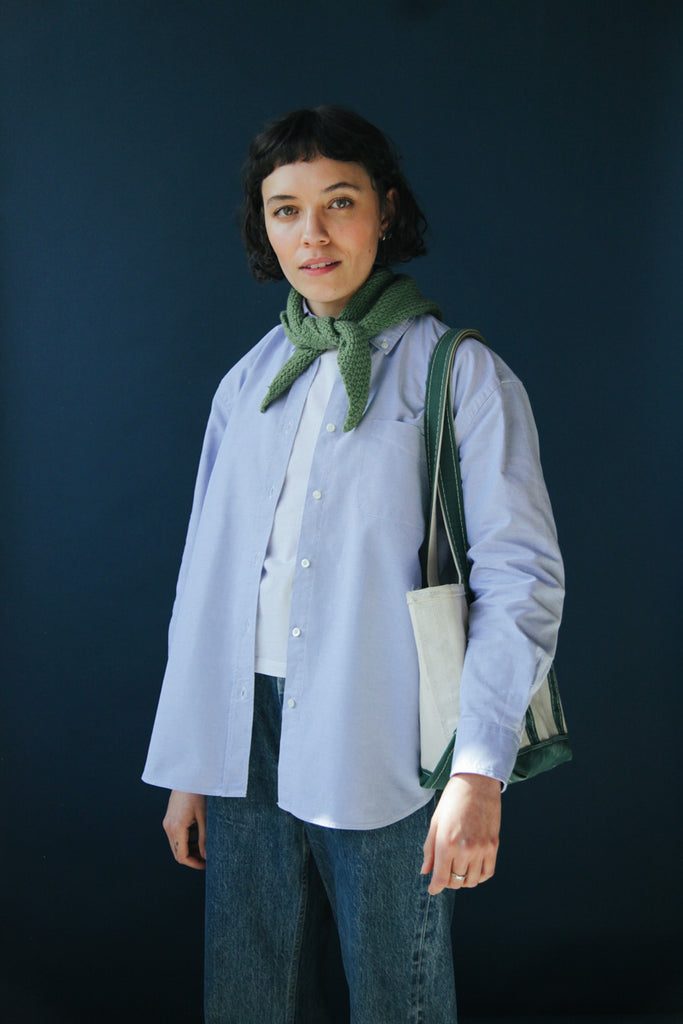 Women's Blue Oxford Button Down Shirt