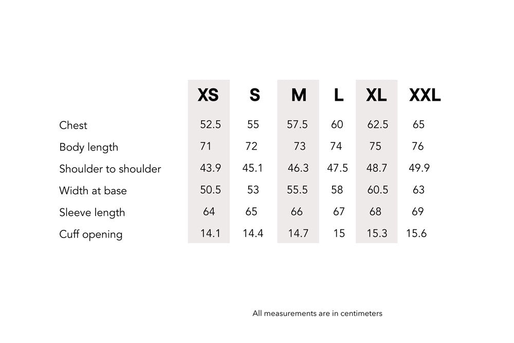 sizing chart