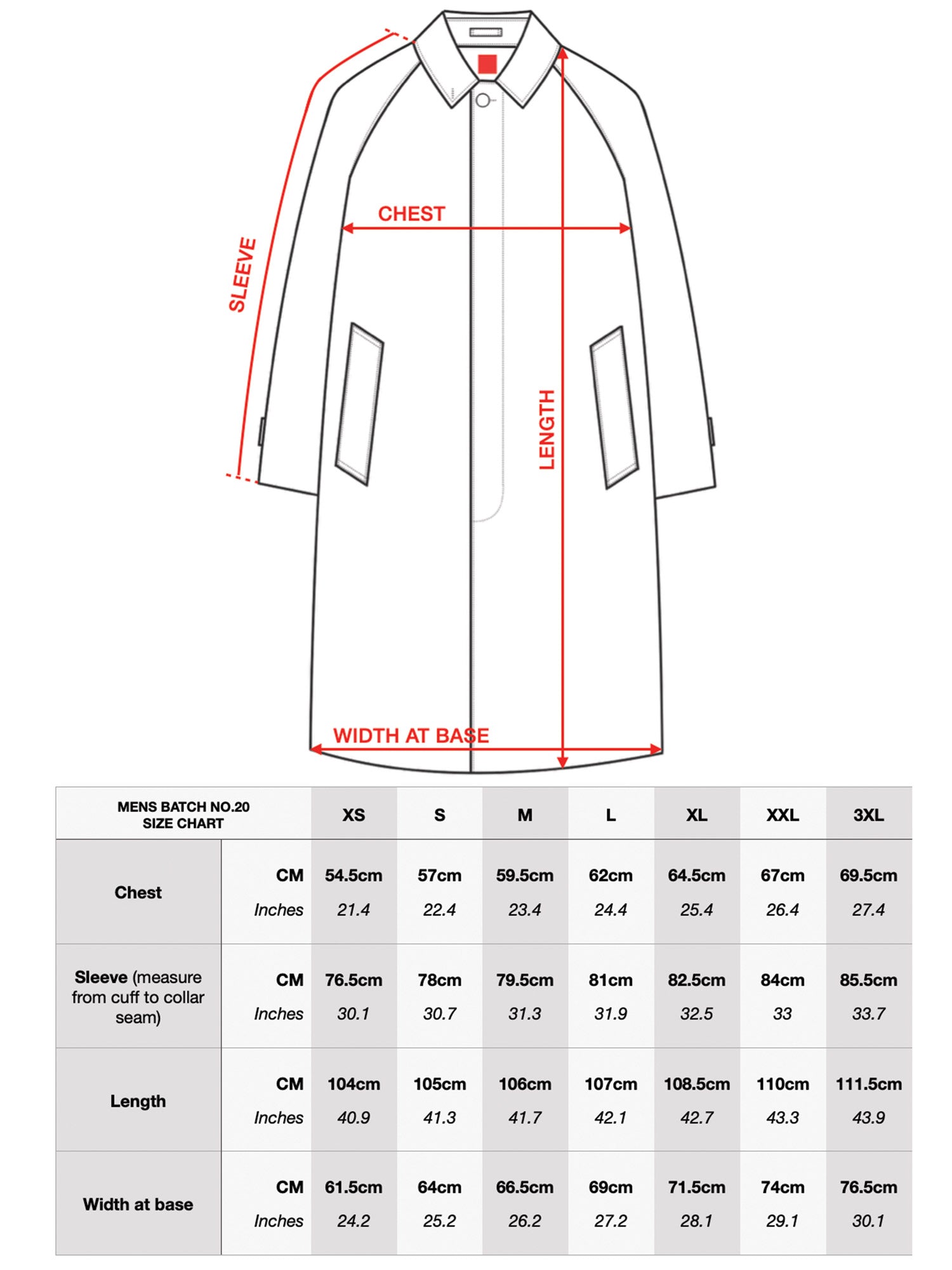 sizing chart