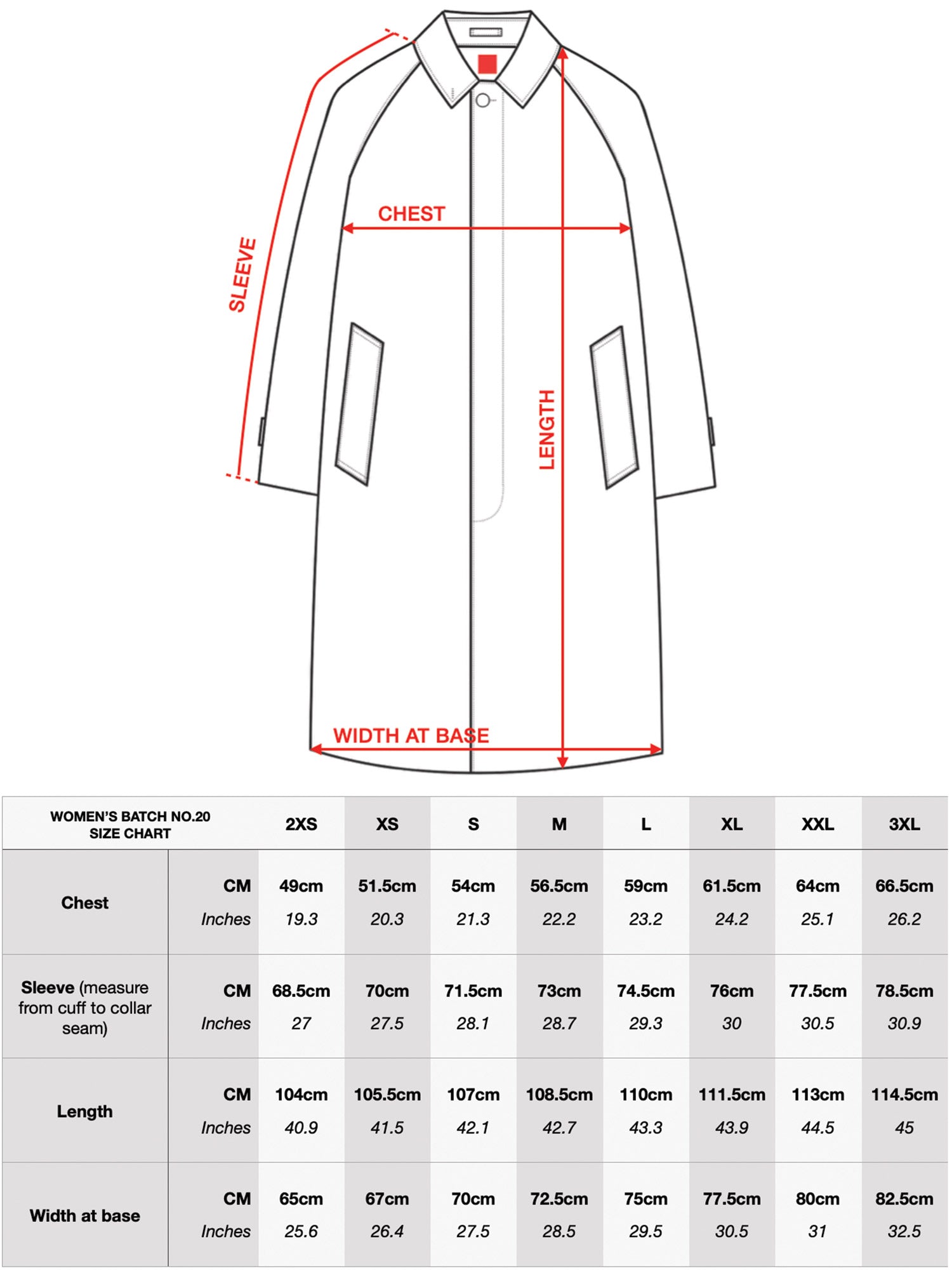 sizing chart